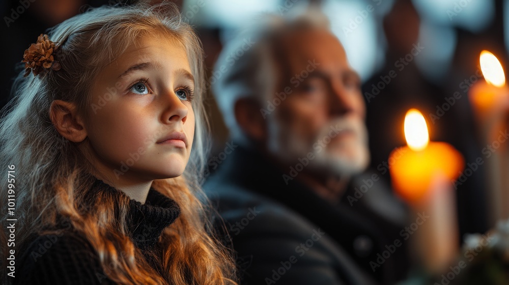 Family Grieving at a Funeral Ceremony with a Focus on Sadness and Mourning Family Grieving at a Funeral Ceremony with a Focus on Sadness and Mourning