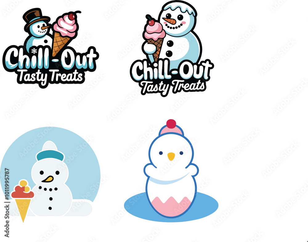Cartoon snowman vector illustration art. Cartoon snowman vector illustration art.