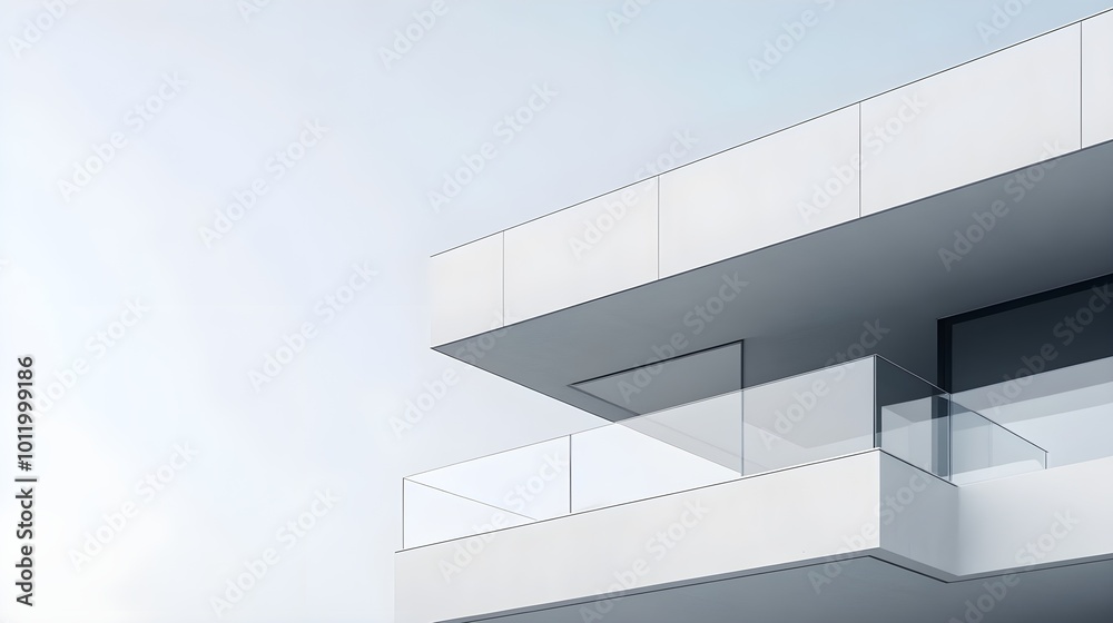 Fototapeta premium A modern building with clean lines and a minimalist design