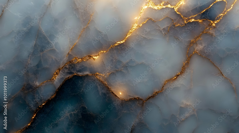 Abstract Blue and Gold Marble Texture Background Abstract Blue and Gold Marble Texture Background