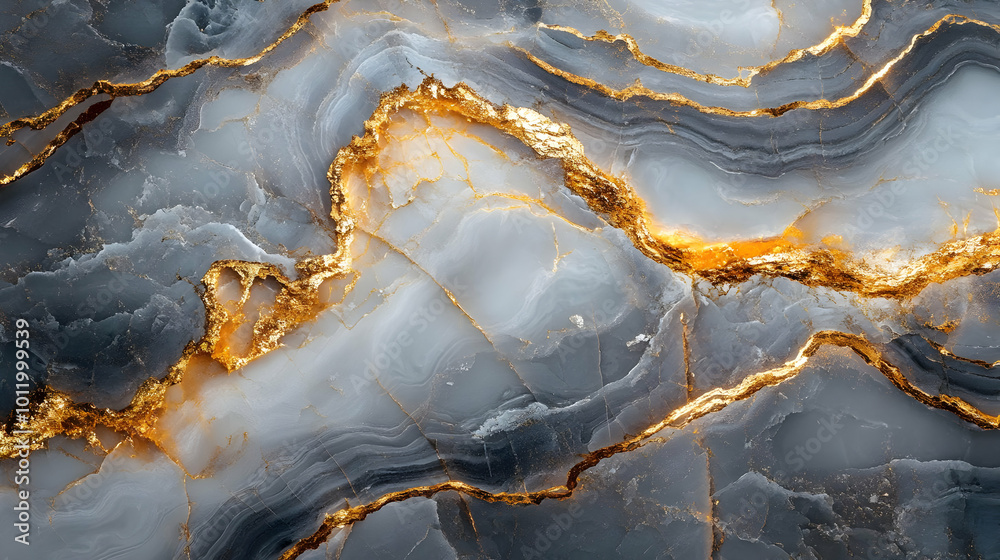 Fototapeta premium Abstract Background with Gray and Gold Marble Texture