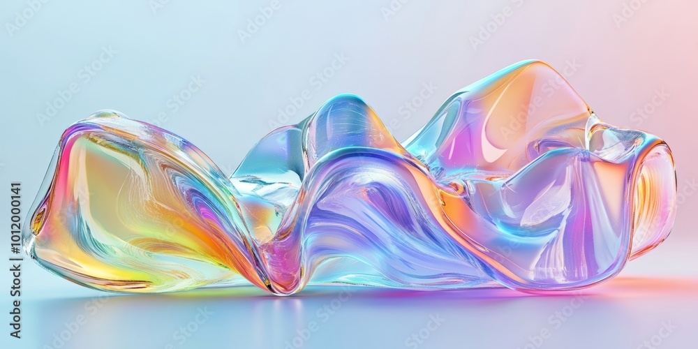 Iridescent background crystal glass abstract shape Iridescent background crystal glass abstract shape