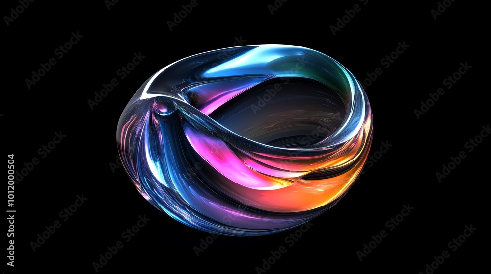 Iridescent background crystal glass abstract shape Iridescent background crystal glass abstract shape