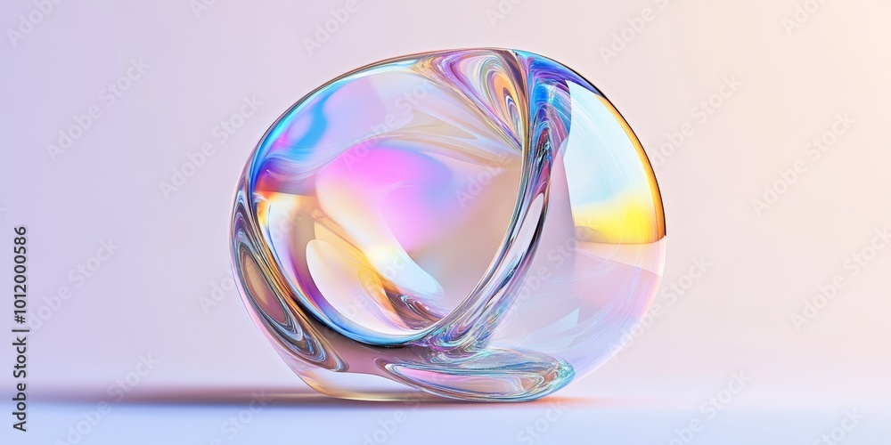 Iridescent background crystal glass abstract shape Iridescent background crystal glass abstract shape