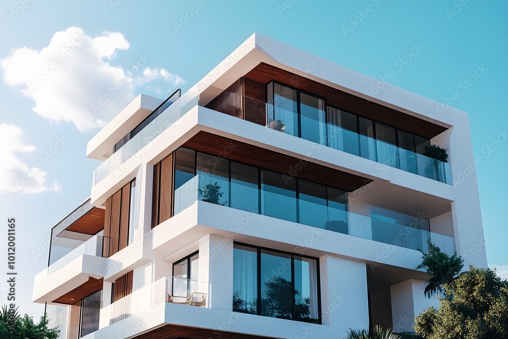A modern building with clean lines and a minimalist design A modern building with clean lines and a minimalist design