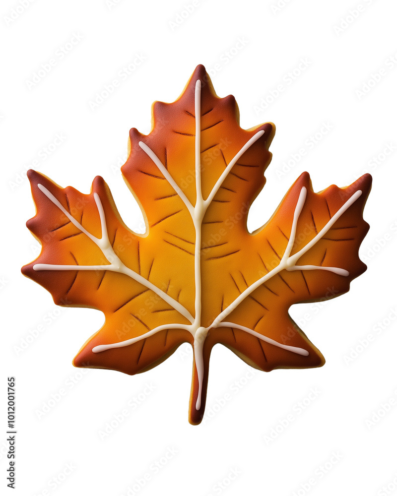 Obraz premium a maple leaf bade by cookie isolated on transparent background