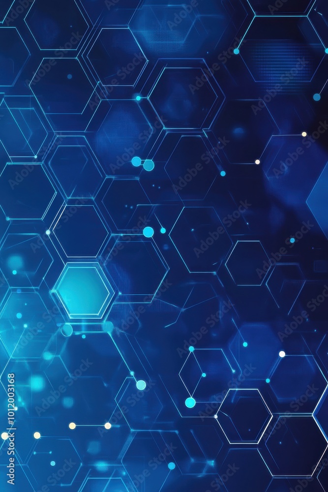 Futuristic blue technology background with glowing hexagons and digital connections for innovation concepts Futuristic blue technology background with glowing hexagons and digital connections for innovation concepts