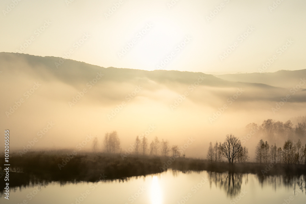 Fototapeta premium sunrise over the river