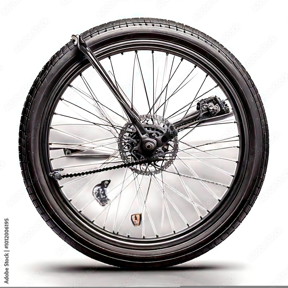 Fototapeta premium Tires in a Perfect Formation Isolated on White Background