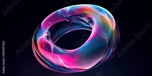 Iridescent background crystal glass abstract shape