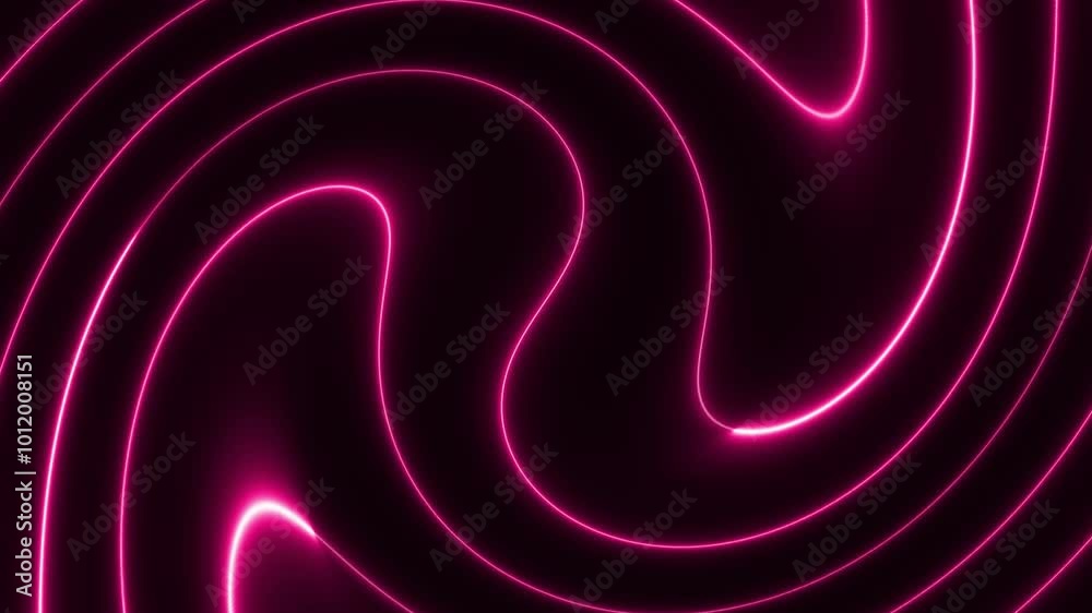 Neon abstract pink moving laser curve line animation on black background. glowing line animation. Neon abstract pink moving laser curve line animation on black background. glowing line animation.