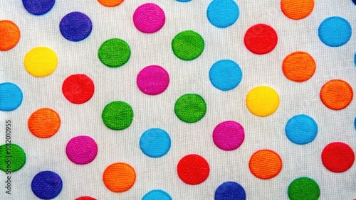 Colorful Polka Dots Pattern on Fabric Background for Creative Design and Fashion Projects