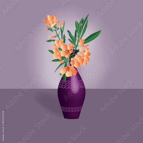 3d visualization of a vase with flowers. Can be used to create postcards, packages, labels, photo knives, diaries, calendars and much more.