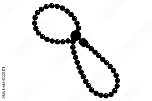 tasbeeh islamic rosary | vector silhouette illustration on white background 