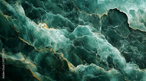 Emerald Green Marble Texture Background - Abstract Stone Pattern