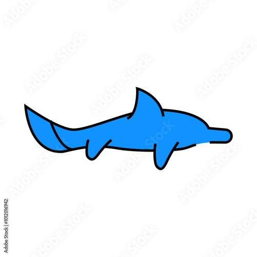 ichthyosaurus dinosaur line icon vector. ichthyosaurus dinosaur sign. isolated symbol illustration