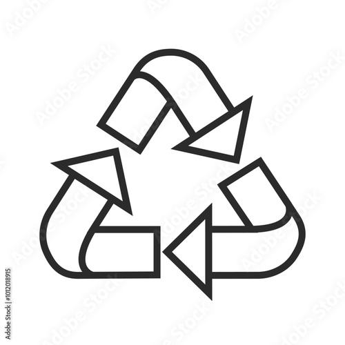 Recycle icon. Vector black icon isolated on white background.