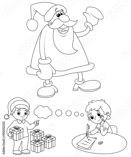 Christmas coloring page for kids and adults