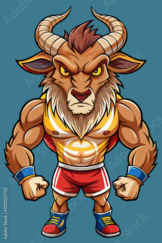 Dynamic Muscular Antelope Sports Mascot – Deer Logo Design and Running Gazelle Illustration for Ads and Posters