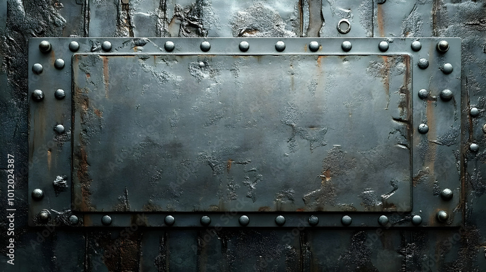 Dark Metal Texture with Rivets - Abstract Background Dark Metal Texture with Rivets - Abstract Background