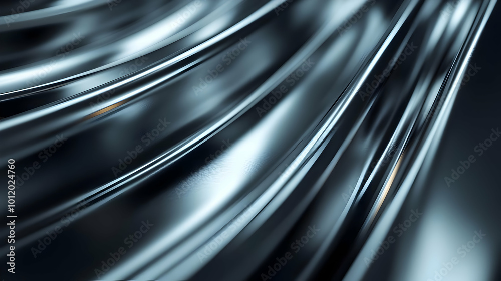 Abstract 3D Metallic Curved Lines Background Abstract 3D Metallic Curved Lines Background