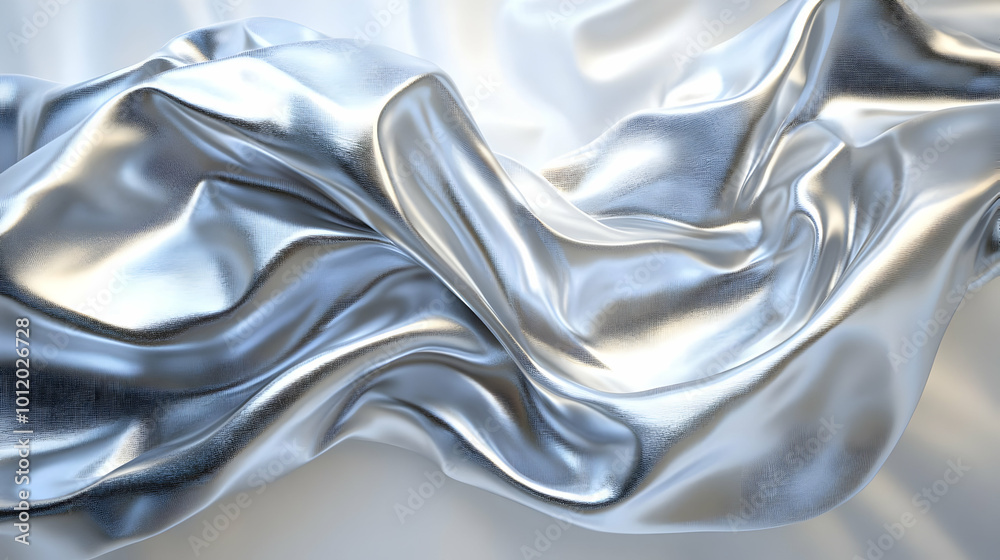 Abstract Silver Fabric Texture Background Illustration