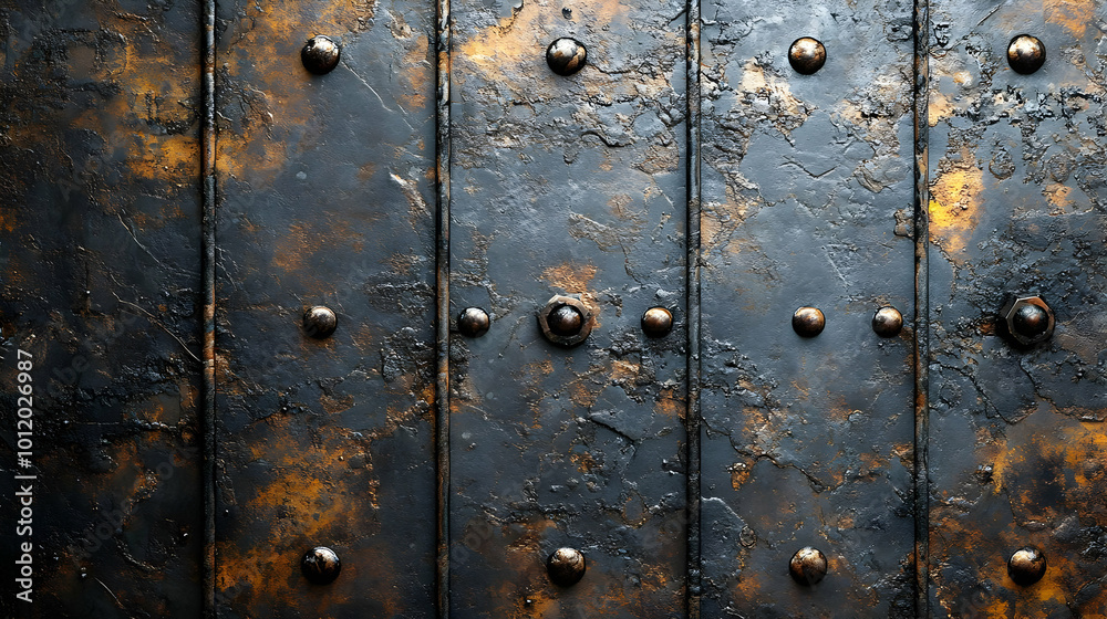 Rustic Metal Background with Rivets - Industrial Texture Rustic Metal Background with Rivets - Industrial Texture