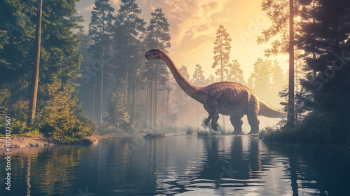 Dinosaurs in their habitat