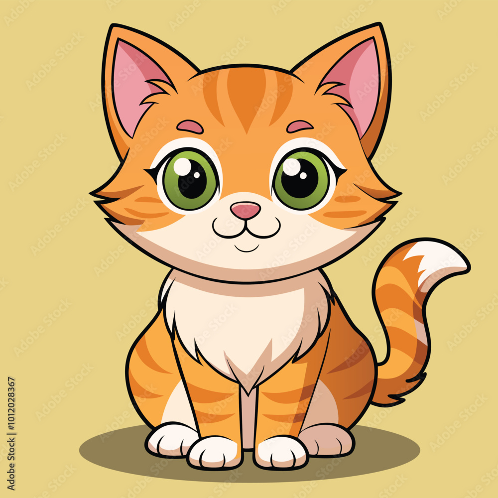 Cute Cat Vector Illustration for T-Shirt, Mascot, and Poster Design - Vector Design Cute Cat Vector Illustration for T-Shirt, Mascot, and Poster Design - Vector Design