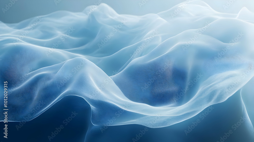 Obraz premium Abstract 3D Blue Wavy Pattern Background