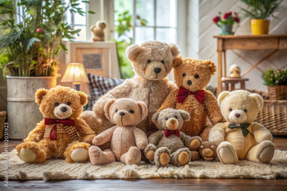Cozy and Cute Teddy Bears in Various Poses and Settings for Kids' Room Decor and Gifts Cozy and Cute Teddy Bears in Various Poses and Settings for Kids' Room Decor and Gifts