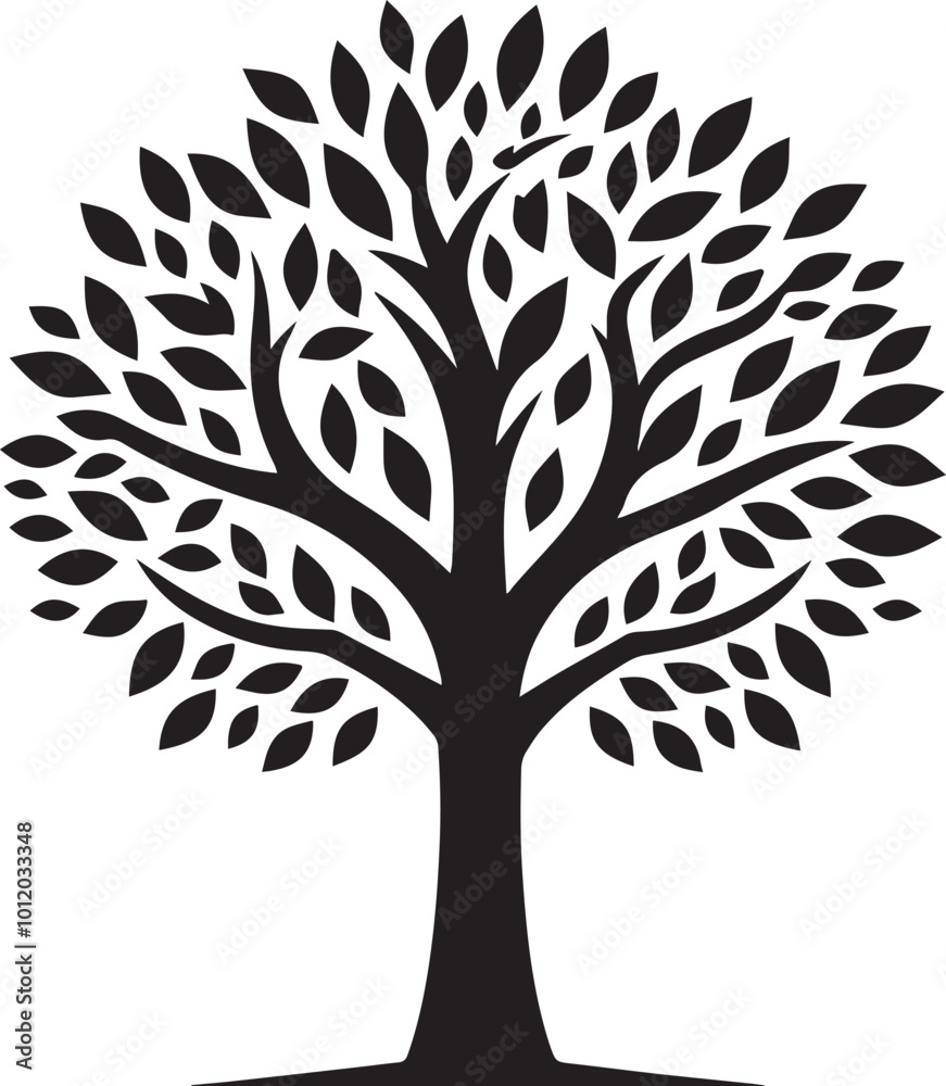 Fall tree black silhouette art illustration Fall tree black silhouette art illustration