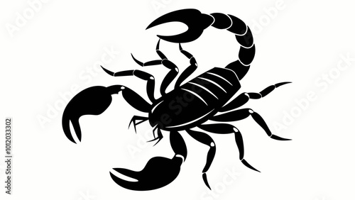 Scorpion Silhouette Vector illustration on white background.