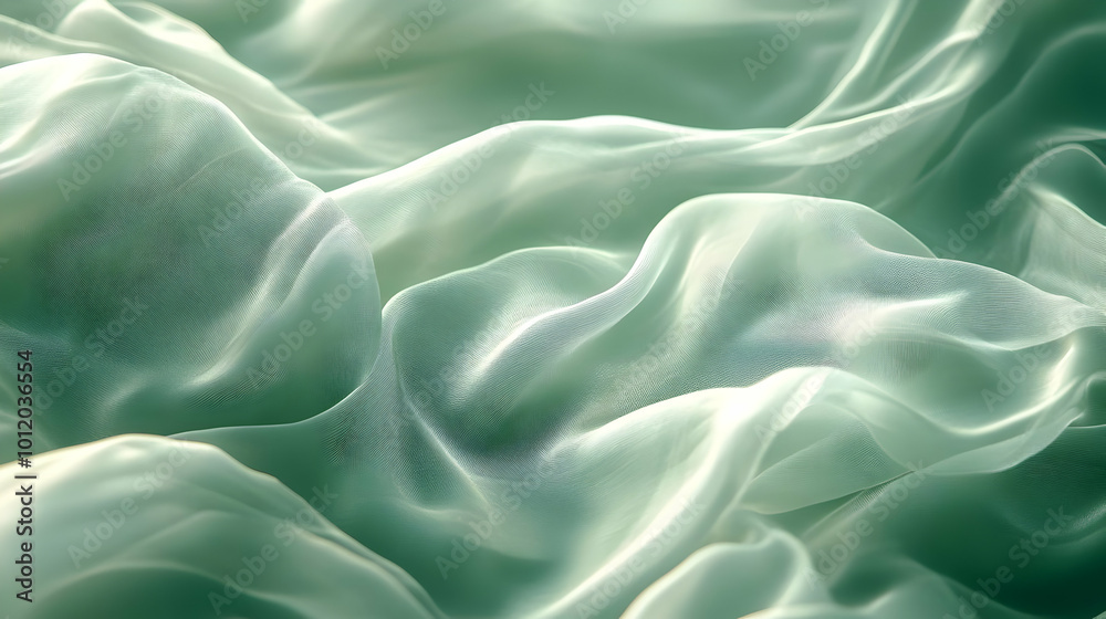 Obraz premium Abstract Green Fabric Texture - Woven Fabric Pattern