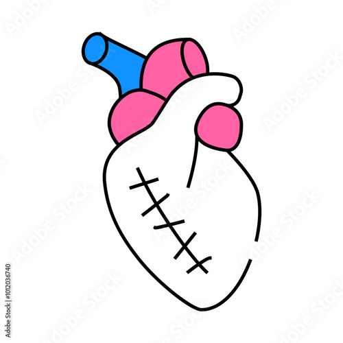 heart attack operation line icon vector. heart attack operation sign. isolated symbol illustration