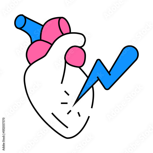 heart attack line icon vector. heart attack sign. isolated symbol illustration