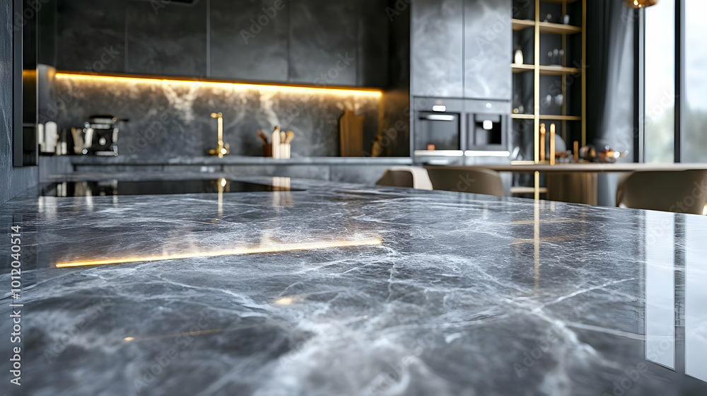 Gray Marble Kitchen Countertop Illustration Gray Marble Kitchen Countertop Illustration