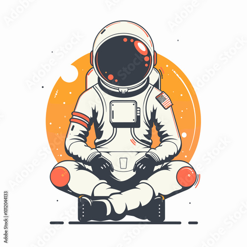Astronaut in space suit. Vector illustration on white background.