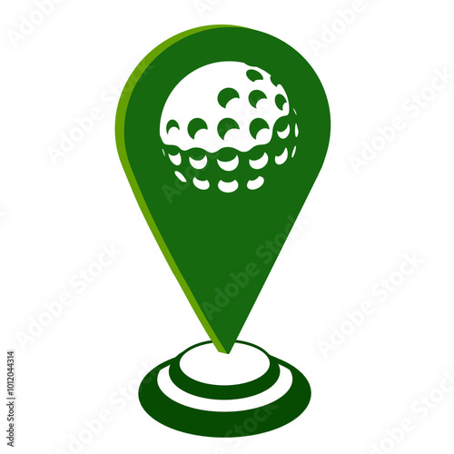 green symbol golf map pointer icon on transparent background 