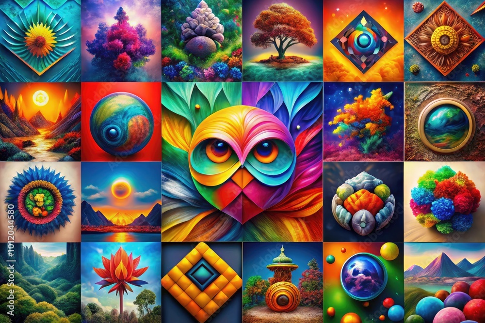 Fototapeta premium Creative Collection of Colorful Art Logos Displaying Unique Designs and Artistic Expressions