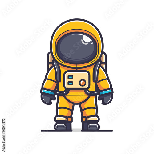 Astronaut in space suit. Vector illustration on white background.