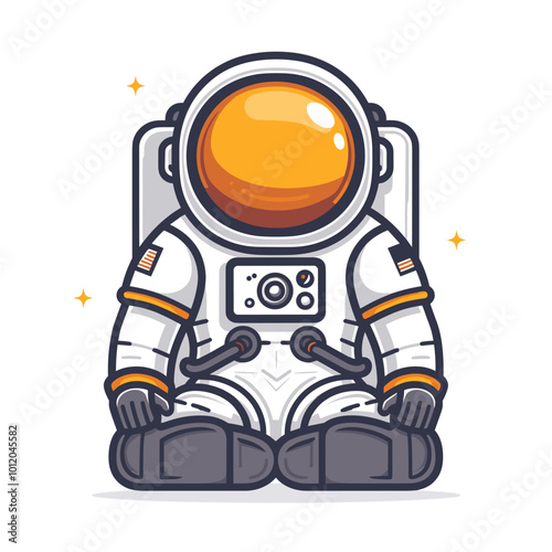 Astronaut in space suit. Vector illustration on white background.