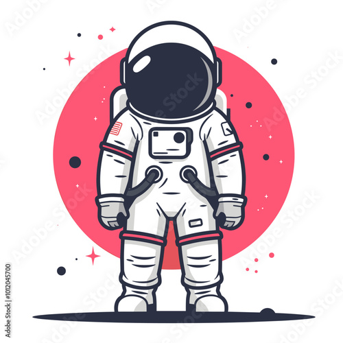 Astronaut in space suit. Vector illustration on white background.