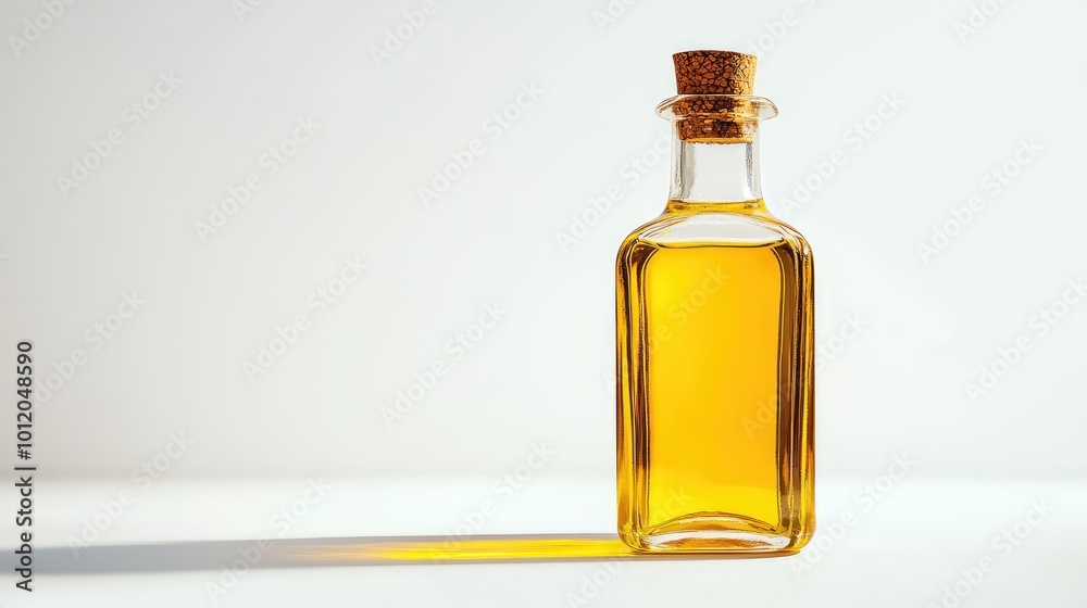 Bottle of Cooking Oil with Cork Cap Isolated on White Background. AI generated illustration Bottle of Cooking Oil with Cork Cap Isolated on White Background. AI generated illustration