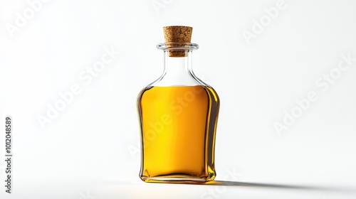 Bottle of Cooking Oil with Cork Cap Isolated on White Background. AI generated illustration