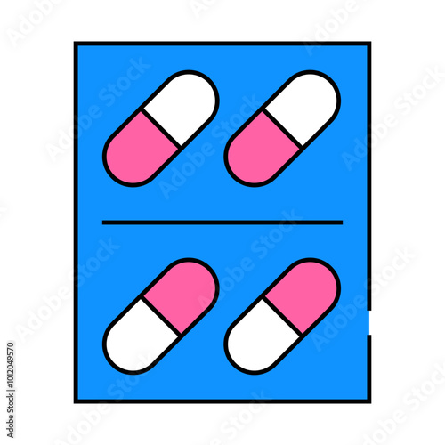 pills package line icon vector. pills package sign. isolated symbol illustration