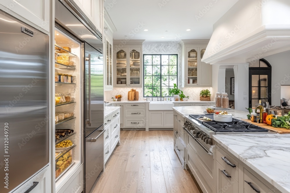 Open Refrigerator In Kitchen, Generative AI Open Refrigerator In Kitchen, Generative AI