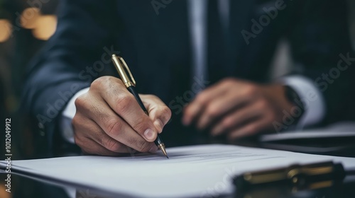 Businessman Signing Documents. AI generated illustration