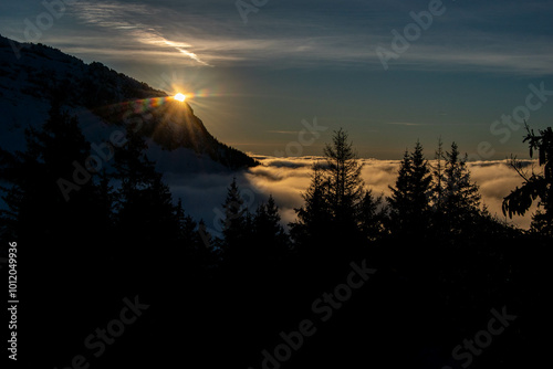 sunset over the mountains