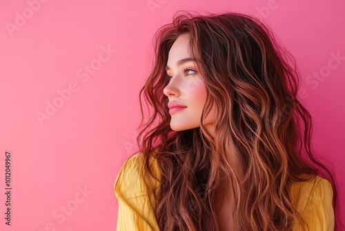 Effortless beach waves for caucassian women, showcasing a relaxed and tousled hairstyle with natural-looking curls and sun-kissed highlights for a carefree vibe photo